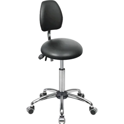 meychair Sitzhocker Assistant Basic Rundsitz Farbe der Sitzfläche: schwarz Farbe des Fußkreuzes: chrom