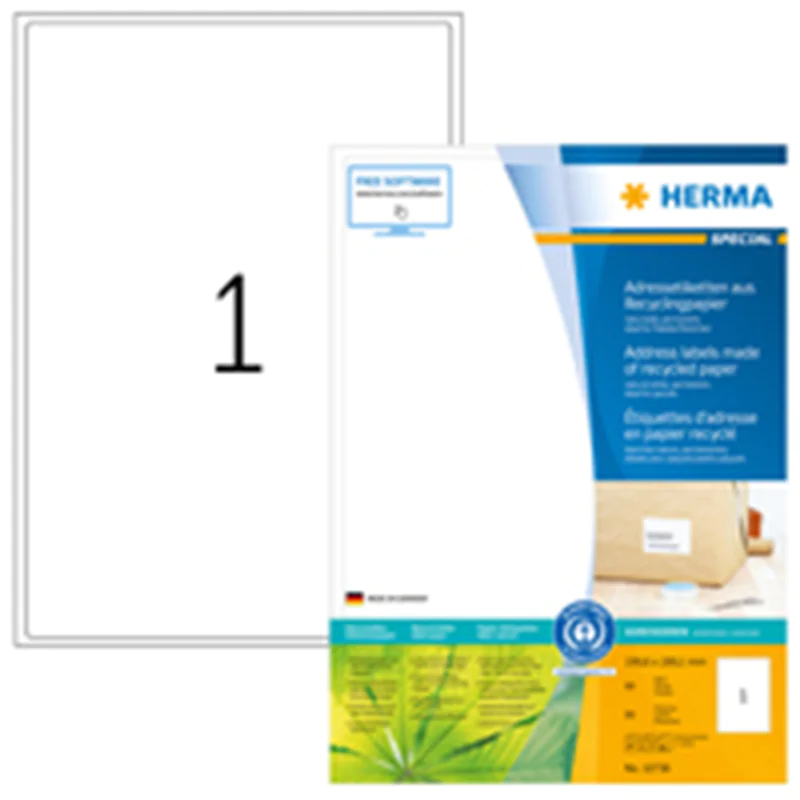 HERMA Etikett weiß 199.6x289.1mm 80 St./Pack.
