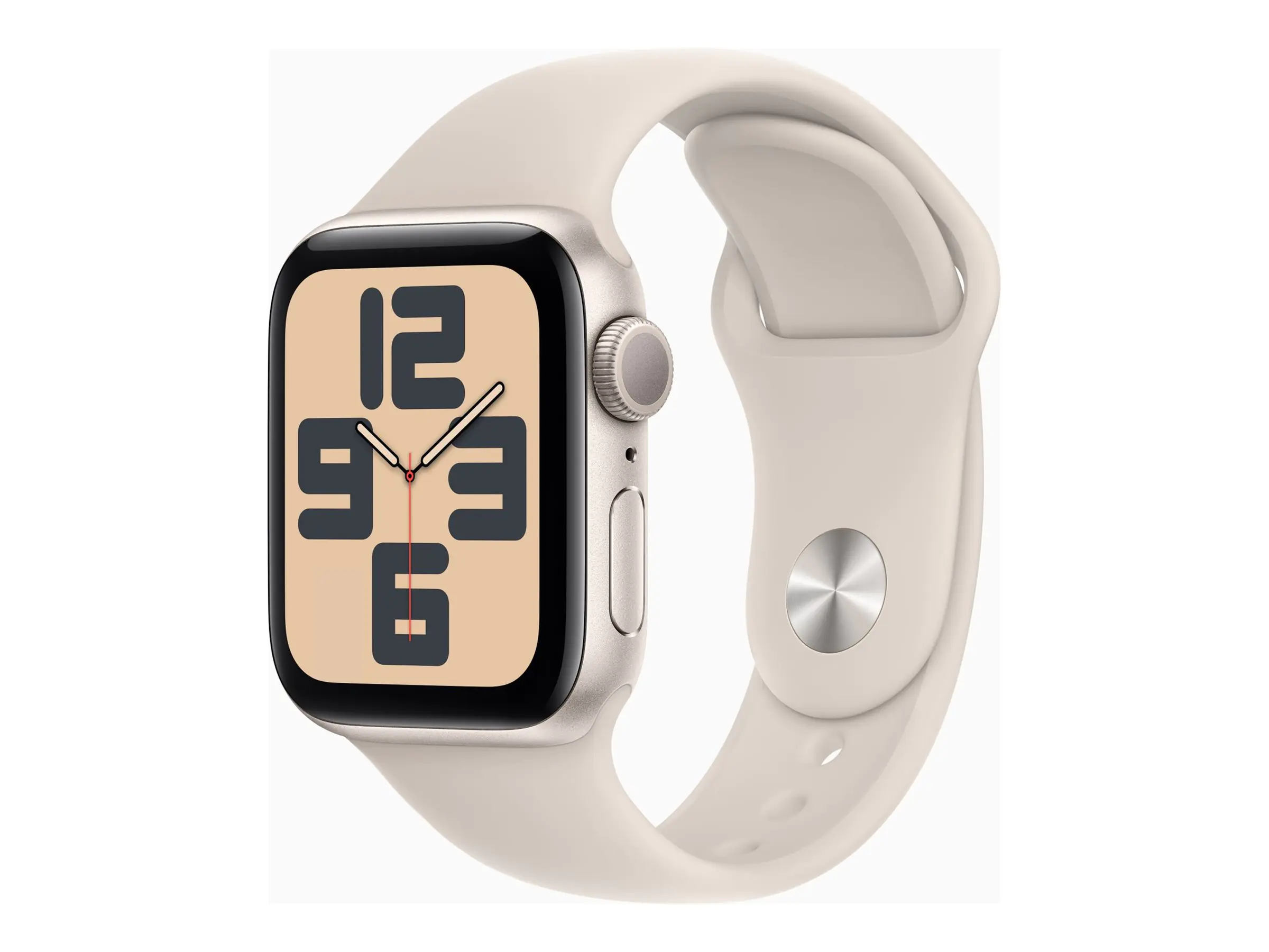 Apple Watch SE (GPS + Cellular) - 40 mm - Starlight Aluminium - intelligente Uhr mit Sportband - Flouroelastomer - Starlight - Bandgröße: M/L - 32 GB - Wi-Fi, LTE, Bluetooth - 4G - 27.8 g