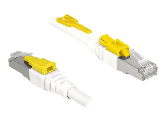 DeLOCK Secure - Patch-Kabel - RJ-45 (M) bis RJ-45 (M) - 50 cm - STP - CAT 6a - halogenfrei - weiß