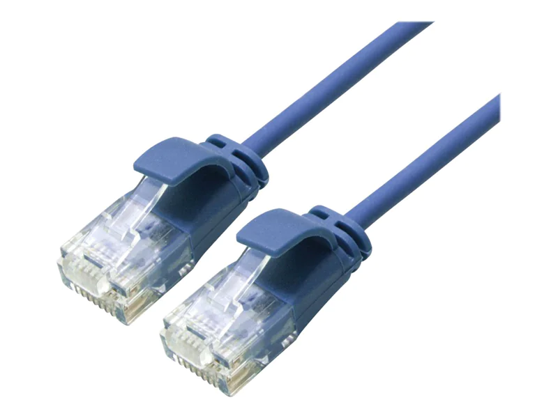 Roline Green - Patch-Kabel - RJ-45 (M) zu RJ-45 (M) - 1 m - 3.4 mm - UTP - CAT 6a - halogenfrei, geformt, ohne Haken, verseilt, 10 Gigabit ethernet - Blau, Pantone 647C