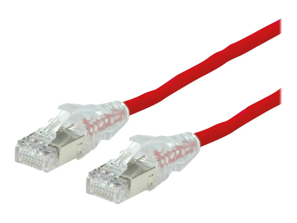 Dätwyler - Patch-Kabel - RJ-45 (M) zu RJ-45 (M) - 5 m - SFTP, PiMF - CAT 6a - geschirmt, halogenfrei, ohne Haken, verseilt - Rot