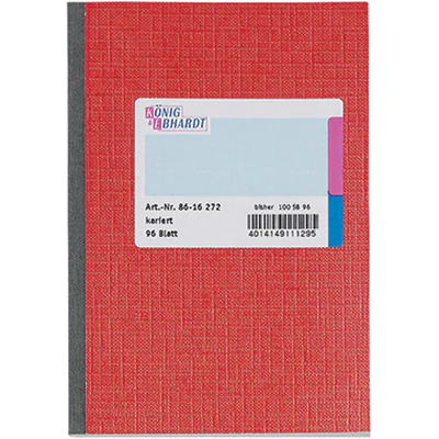 KOENIG&EBHARDT Geschäftsbuch DIN A6 kariert rot Softcover - A6 8616272