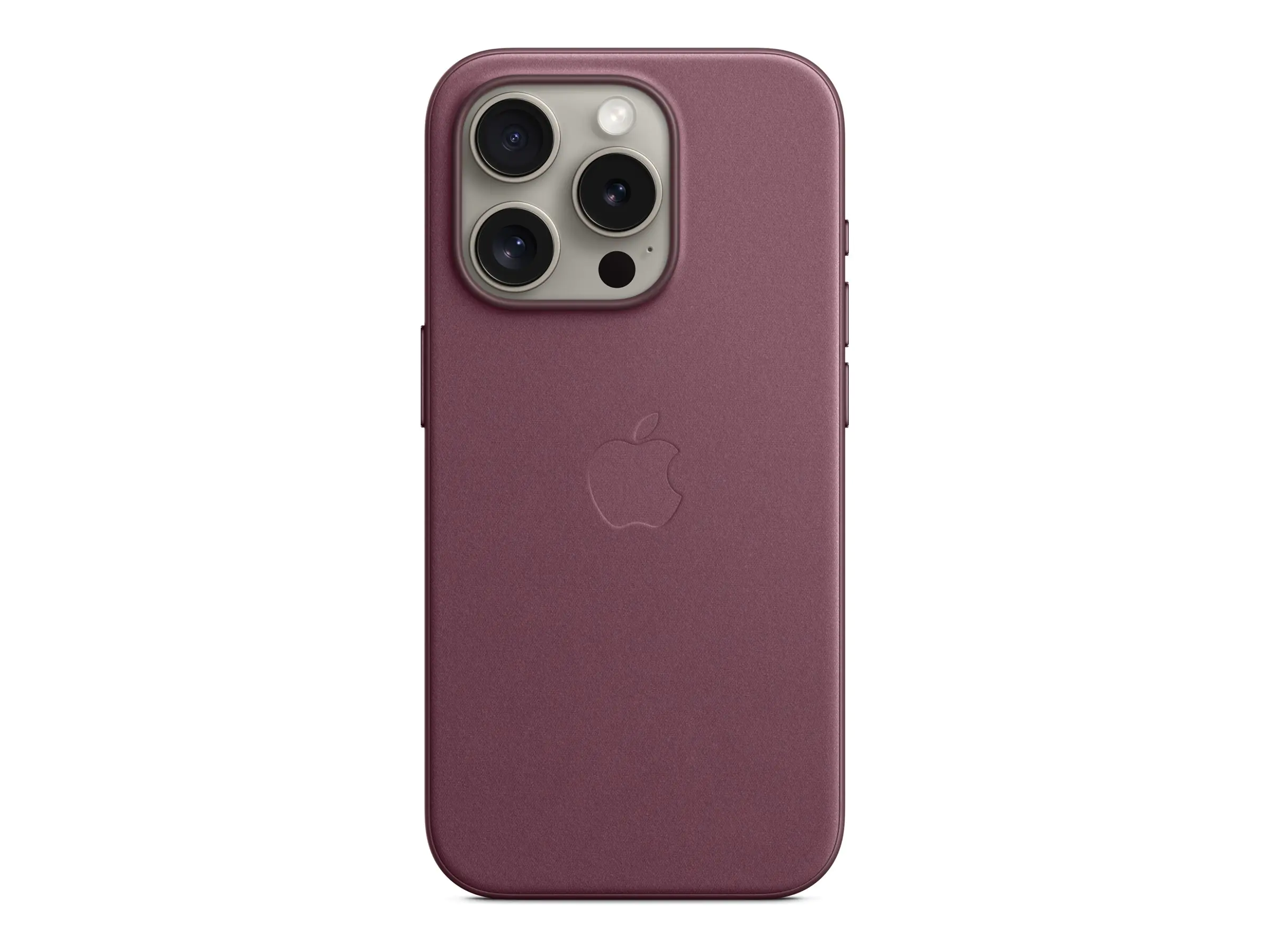 Apple - Hintere Abdeckung für Mobiltelefon - kompatibel mit MagSafe - Microtwill, FineWoven - Aubergine - für iPhone 15 Pro