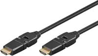 goobay - Highspeed - HDMI-Kabel mit Ethernet - HDMI männlich drehend zu HDMI männlich drehend - 5 m - Doppelisolierung - Schwarz goobay - Highspeed - HDMI-Kabel mit Ethernet - HDMI männlich drehend zu HDMI männlich drehend - 5 m - Doppelisolierung - Schwarz