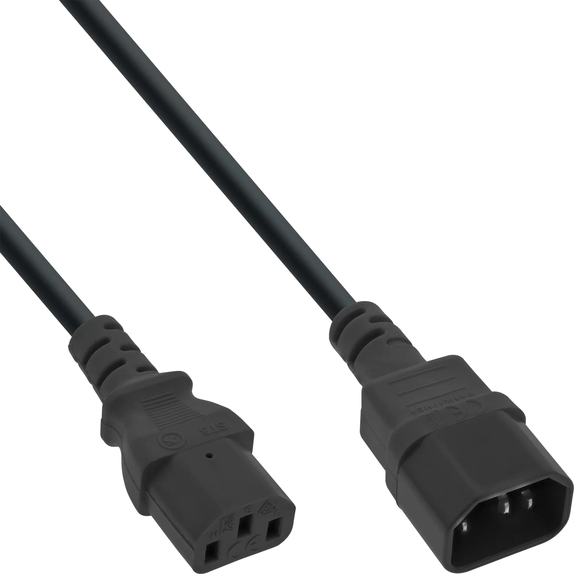 InLine - Spannungsversorgungs-Verlängerungskabel - power IEC 60320 C13 zu IEC 60320 C14 - 1 m - Schwarz