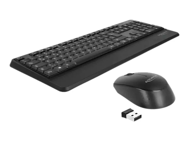 Delock - Tastatur-und-Maus-Set - kabellos - 2.4 GHz - QWERTZ - Deutsch - Schwarz - retail