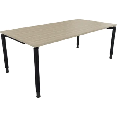 Schreibtisch Vierfuß Rundrohr B2000xT1000xH680-820 an/Eiche Natur