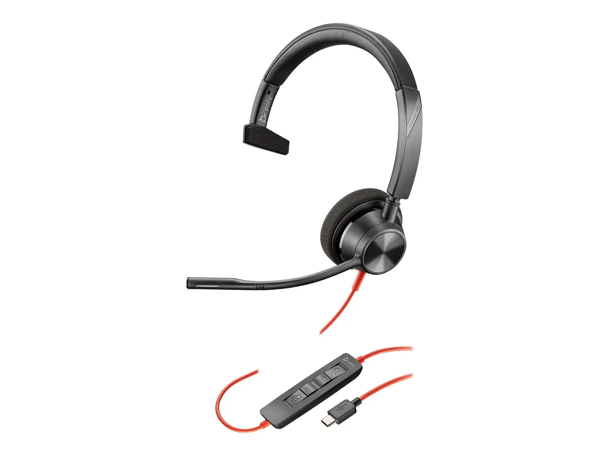 Poly Blackwire 3310 - Blackwire 3300 series - Headset - On-Ear - kabelgebunden - USB-A - Schwarz - Zertifiziert für Microsoft Teams, UC-zertifiziert Poly Blackwire 3310 - Blackwire 3300 series - Headset - On-Ear - kabelgebunden - USB-A - Schwarz - Zertifiziert für Microsoft Teams, UC-zertifiziert