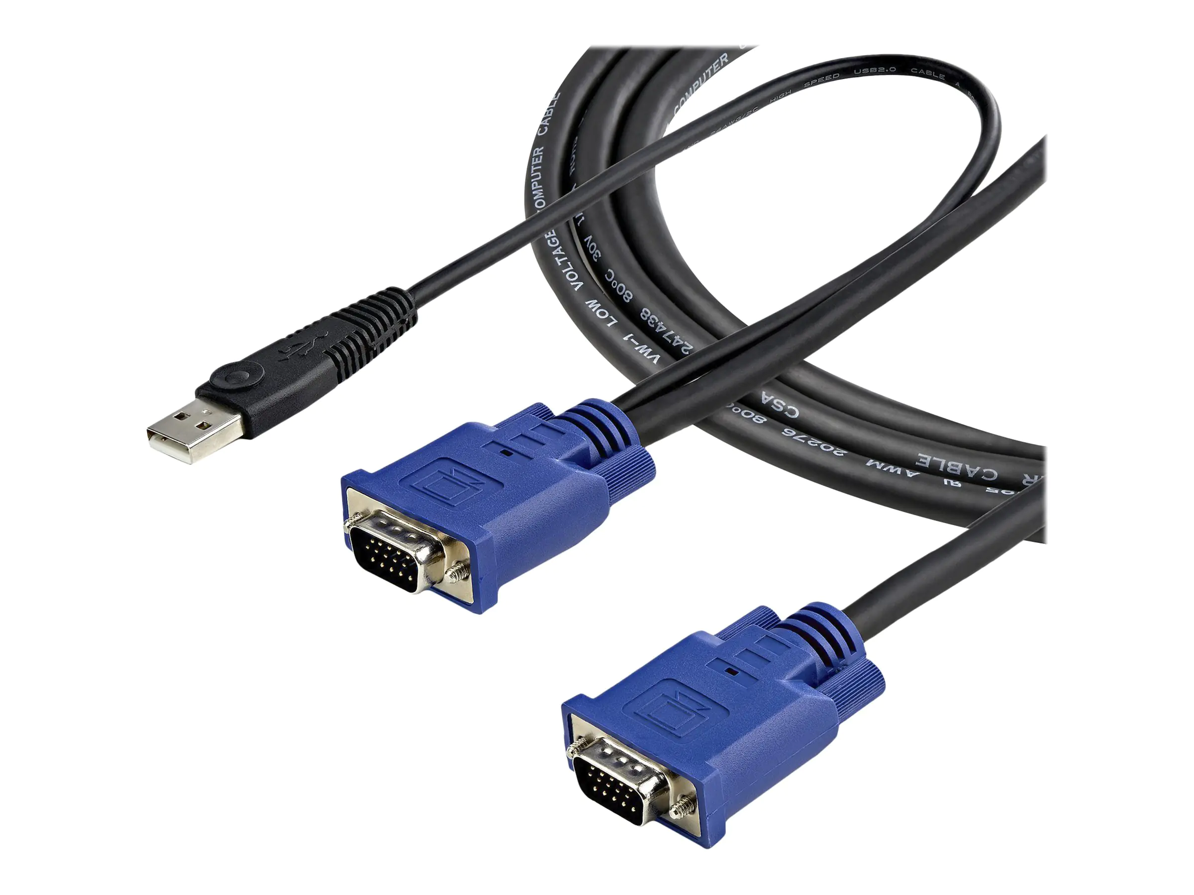 StarTech 3m 2-in-1 PS/2 USB KVM Kabel - Kabelsatz für KVM Switch / Umschalter - Video- / USB-Kabel - USB, HD-15 (VGA)