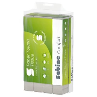 Satino Papierhandtuch comfort 20,6 x 24 cm (B x L) Papier, 100 % recycelt hochweiß 25 x 150 Bl./Pack.