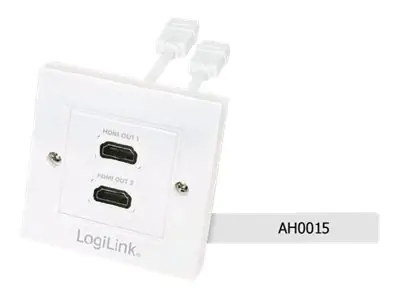 LogiLink - Anschlussdose, Unterputz - HDMI X 2 - weiß