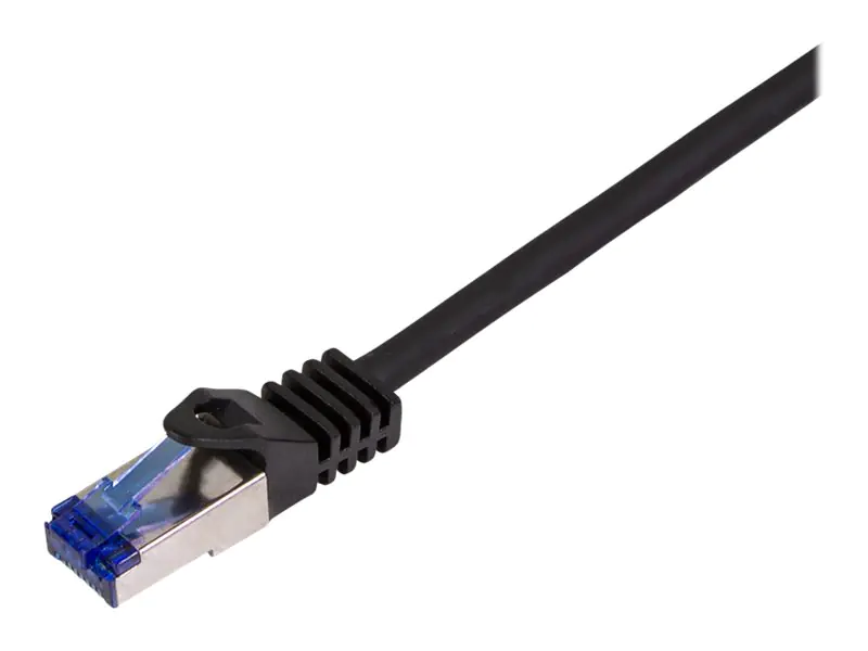 LogiLink Professional Ultraflex - Patch-Kabel - RJ-45 (M) zu RJ-45 (M) - 3 m - 6 mm - S/FTP - CAT 7 (Kabel) / CAT 6a (Anschlüsse) - halogenfrei, geformt, ohne Haken - Schwarz, RAL 9011