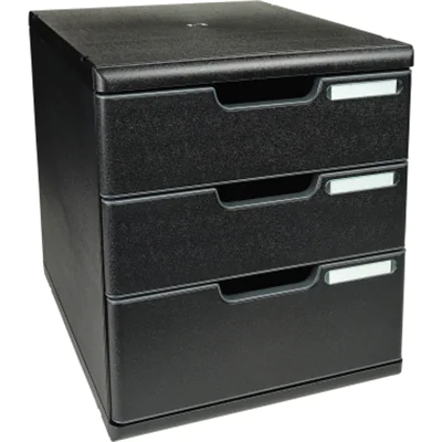 Exacompta Schubladenbox MODULO 3 Schubladen DIN A4+ Polystyrol Gehäusefarbe: schwarz Farbe der Schublade: schwarz Exacompta Schubladenbox MODULO 3 Schubladen DIN A4+ Polystyrol Gehäusefarbe: schwarz Farbe der Schublade: schwarz
