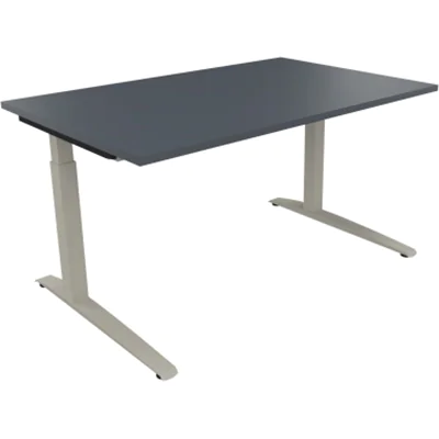 Schreibtisch Kufe Einzels. Quadrat B1400xT900xH650-850 si/Lavagrau Schreibtisch Kufe Einzels. Quadrat B1400xT900xH650-850 si/Lavagrau