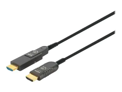 Manhattan HDMI to Micro HDMI Plenum-Rated Cable, 4K@60Hz (Premium High Speed), 50m, Active, Detachable HDMI Male (Type A), Male to Male, Black, Gold Plated Contacts, Lifetime Warranty, Polybag - Highspeed - Kit HDMI-Kabel mit Ethernet - 50 m - Hybrid Kupf Manhattan HDMI to Micro HDMI Plenum-Rated Cable, 4K@60Hz (Premium High Speed), 50m, Active, Detachable HDMI Male (Type A), Male to Male, Black, Gold Plated Contacts, Lifetime Warranty, Polybag - Highspeed - Kit HDMI-Kabel mit Ethernet - 50 m - Hybrid Kupf