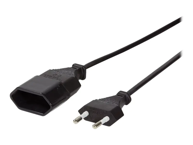 LogiLink - Spannungsversorgungs-Verlängerungskabel - Eurostecker (W) bis Eurostecker (M) - 1 m - geformt - Schwarz