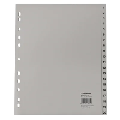 Soennecken Register 2134 DIN A4 1-20 volle Höhe Überbreite PP grau Soennecken Register 2134 DIN A4 1-20 volle Höhe Überbreite PP grau