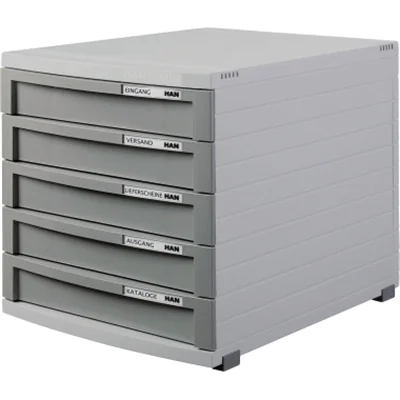 HAN Schubladenbox CONTUR 1505-19 DIN B4 5Schübe geschloss. l.gr/d.gr HAN Schubladenbox CONTUR 1505-19 DIN B4 5Schübe geschloss. l.gr/d.gr