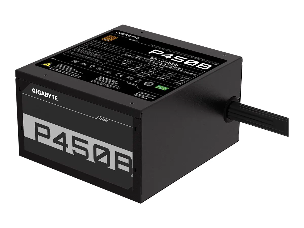 Gigabyte P450B - Netzteil (intern) - ATX12V 2.31 - 80 PLUS Bronze - Wechselstrom 100-240 V - 450 Watt - aktive PFC Gigabyte P450B - Netzteil (intern) - ATX12V 2.31 - 80 PLUS Bronze - Wechselstrom 100-240 V - 450 Watt - aktive PFC