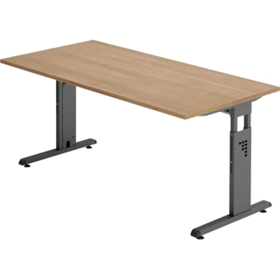 Hammerbacher Schreibtisch VOS16/N/G C-Fuß 160x80cm nussbaum/graphit Hammerbacher Schreibtisch VOS16/N/G C-Fuß 160x80cm nussbaum/graphit