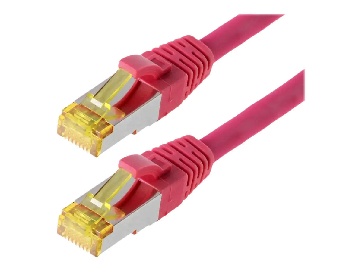 Helos - Patch-Kabel - RJ-45 (M) bis RJ-45 (M) - 1.5 m - SFTP, PiMF - CAT 6a - halogenfrei, geformt, ohne Haken - Magenta Helos - Patch-Kabel - RJ-45 (M) bis RJ-45 (M) - 1.5 m - SFTP, PiMF - CAT 6a - halogenfrei, geformt, ohne Haken - Magenta