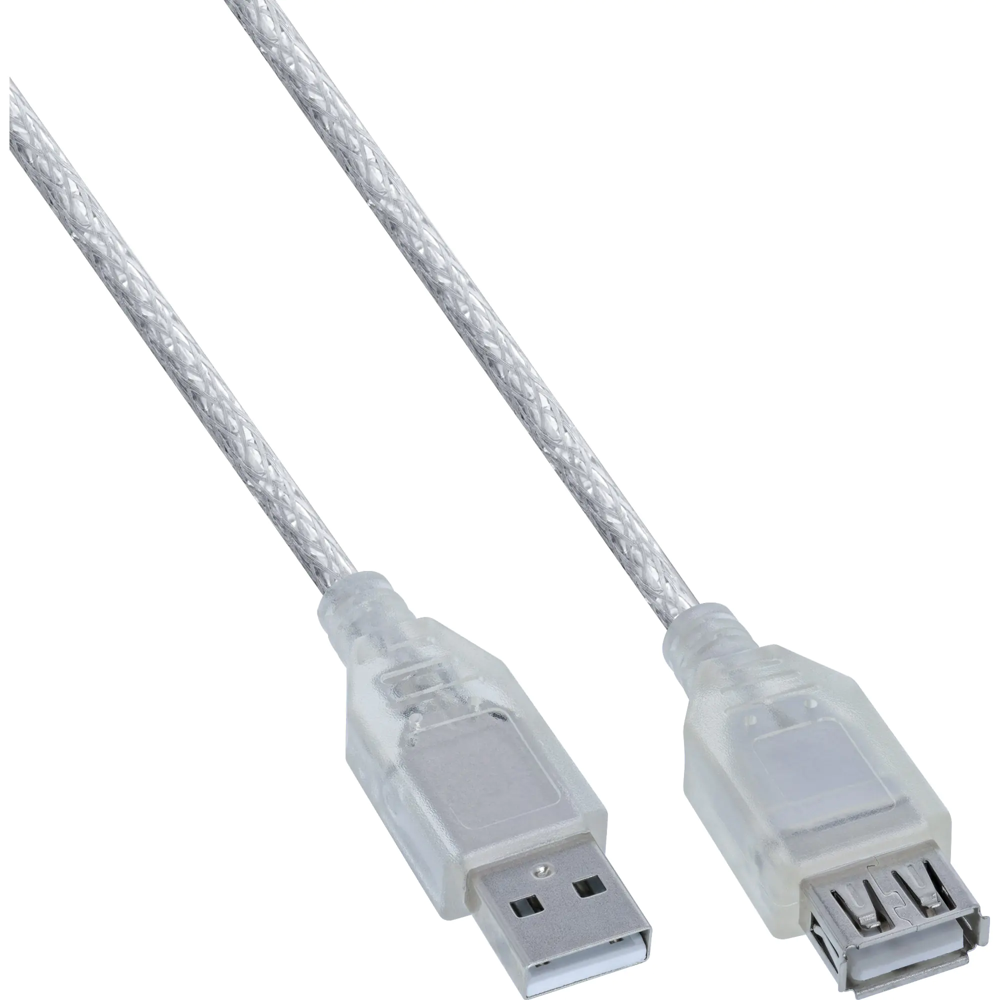 InLine - USB-Verlängerungskabel - USB (M) zu USB (W) - USB 2.0 - 3 m - durchsichtig