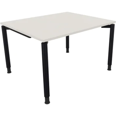 Schreibtisch Vierfuß Rundrohr B1200xT1000xH680-820 an/Weiß