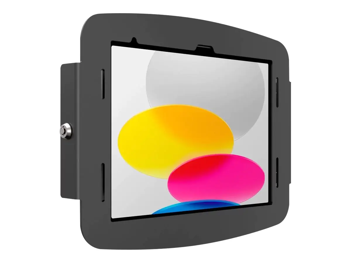 Compulocks iPad 10.9" 10th Gen Space Enclosure Wall Mount - Gehäuse - für Tablett - verriegelbar - hochwertiges Aluminium - Schwarz - Bildschirmgröße: 27.7 cm (10.9") - Montageschnittstelle: 100 x 100 mm - Wandmontage, Oberflächenmontage, Standfußmontage