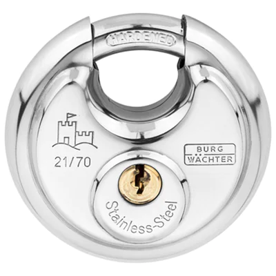 BURG-WÄCHTER Vorhangschloss Circle 21/70 Zylinderschloss 20mm Edelstahl