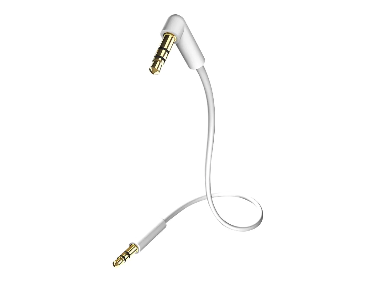 in-akustik Star Jack 90° MP3 Audio Cable - Audiokabel - mini-phone stereo 3.5 mm männlich zu mini-phone stereo 3.5 mm männlich - 75 cm - Doppelisolierung - weiß - 90° Stecker