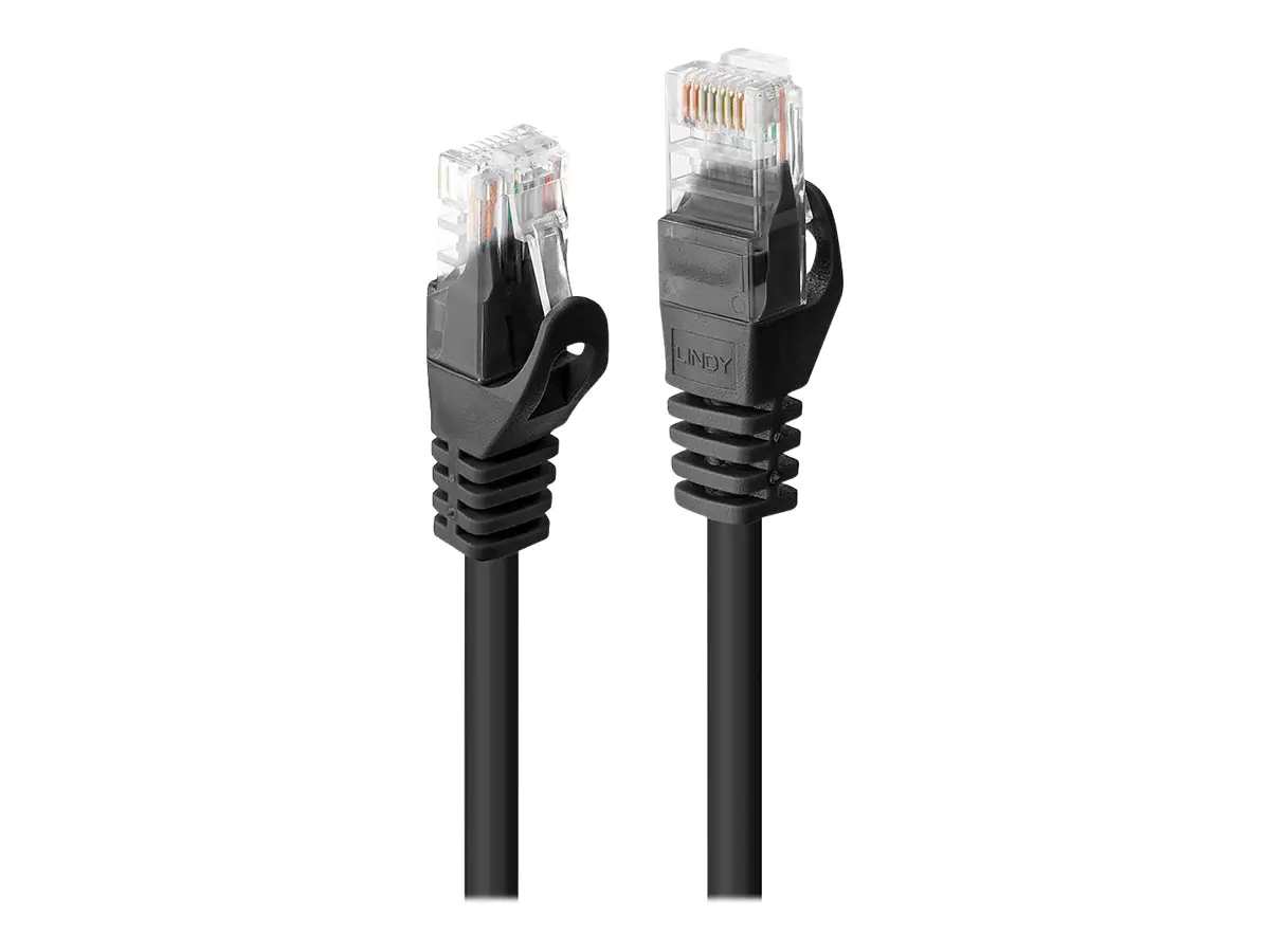 Lindy Basic - Patch-Kabel - RJ-45 (M) bis RJ-45 (M) - 7.5 m - UTP - CAT 6 - geformt, ohne Haken - Schwarz
