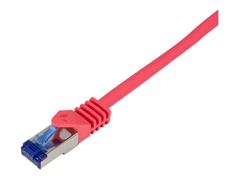 LogiLink Professional Ultraflex - Patch-Kabel - RJ-45 (M) zu RJ-45 (M) - 7.5 m - 6 mm - S/FTP - CAT 7 (Kabel) / CAT 6a (Anschlüsse) - halogenfrei, geformt, ohne Haken - Rot, RAL 3018