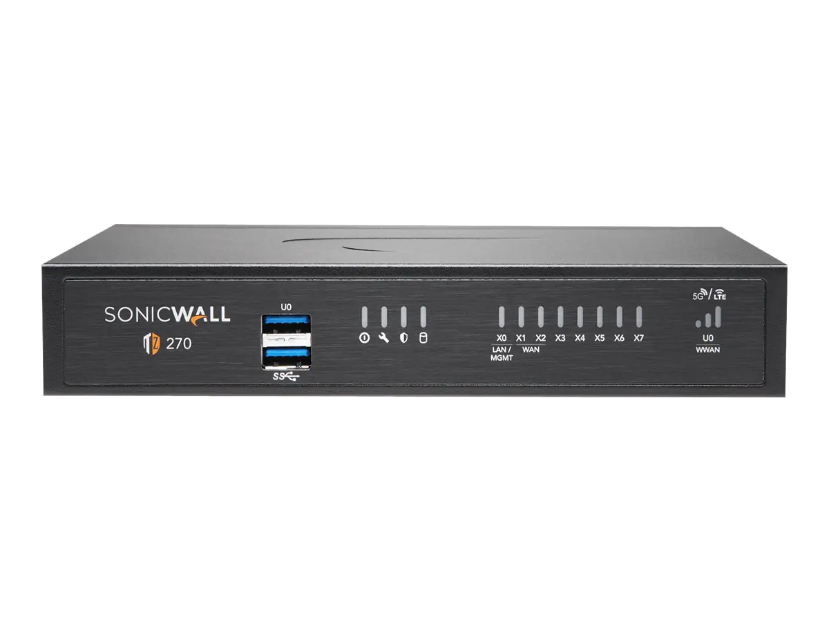SonicWALL TZ270 - Essential Edition - Sicherheitsgerät - 1GbE - onicWALL Secure Upgrade Plus Programm (2 Jahre Option) - Desktop SonicWALL TZ270 - Essential Edition - Sicherheitsgerät - 1GbE - onicWALL Secure Upgrade Plus Programm (2 Jahre Option) - Desktop