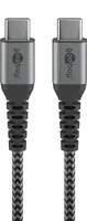 Wentronic Goobay USB-C auf Textilkabel mit Metallsteckern space grau/silber 1 m 1 - Digital/Daten