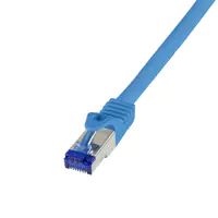 LogiLink Professional Ultraflex - Patch-Kabel - RJ-45 (M) zu RJ-45 (M) - 15 m - 6 mm - S/FTP - CAT 7 (Kabel) / CAT 6a (Anschlüsse) - halogenfrei, geformt, ohne Haken - Blau, RAL 5015