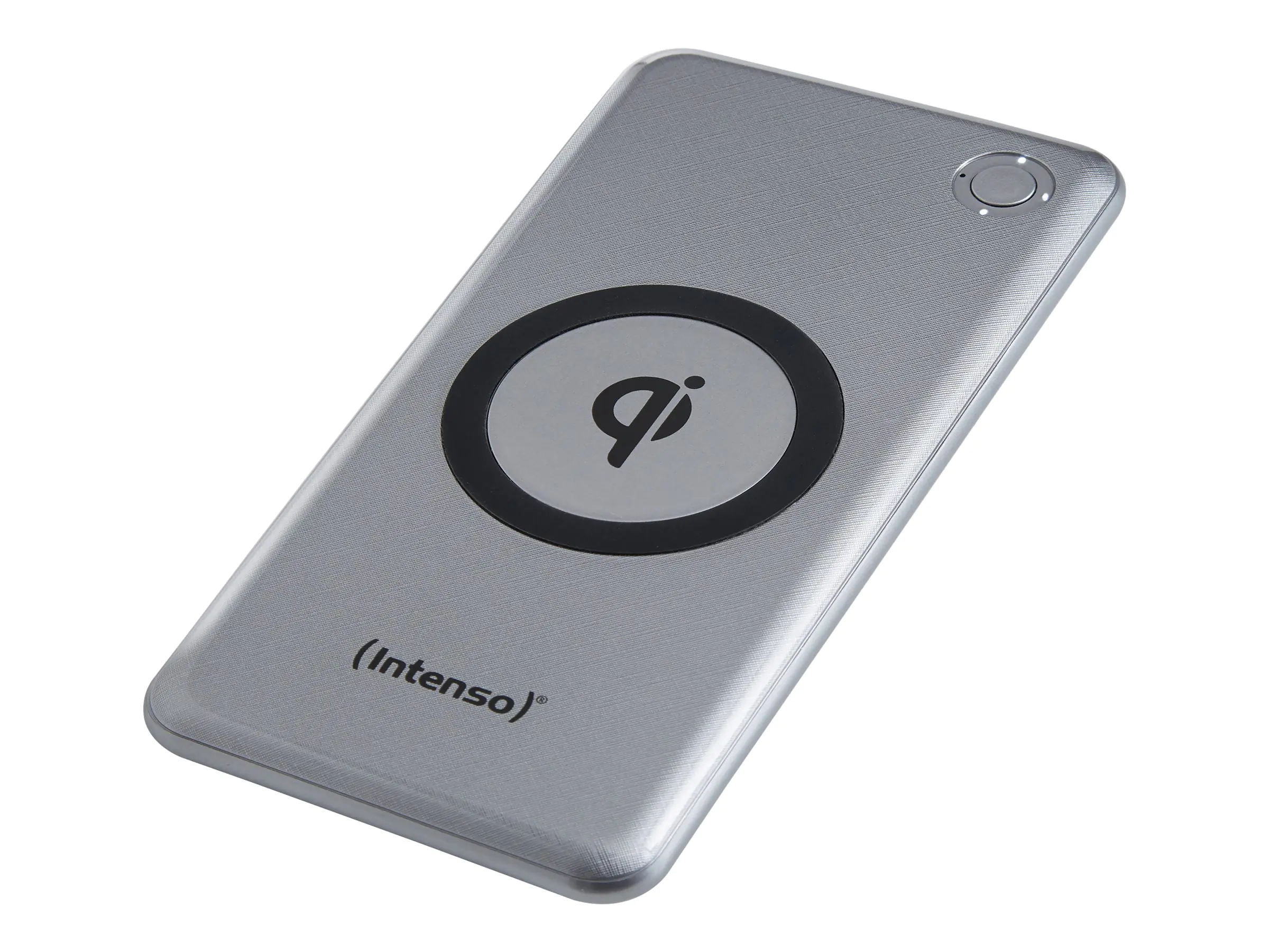Intenso WPD10000 - Induktive Power Bank - Li-Pol - 10000 mAh - 3 A - QC 3.0 - 3 Ausgabeanschlussstellen (2 x USB, 24 pin USB-C) - auf Kabel: USB-C - Silber