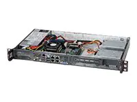 Supermicro SC505 203B - Rack-Montage 1U - Mini-ITX - nicht Hot-Swap-fähig 200 Watt - Schwarz - für IoT SuperServer 510D-10C-FN6P