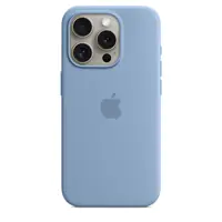 Apple - Hintere Abdeckung für Mobiltelefon - kompatibel mit MagSafe - Silikon - Winter Blue - für iPhone 15 Pro