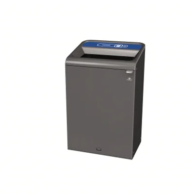 Rubbermaid Abfallsammelsystem 49,5 x 97,5 x 61 cm (B x H x T) 125l 1 Sortierfach Stahl, verzinkt grau/blau
