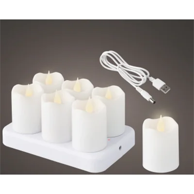 LUMINEO LED Teelicht 4 x 6 cm (Ø x H) 30h Plastik weiß 6 St./Pack.