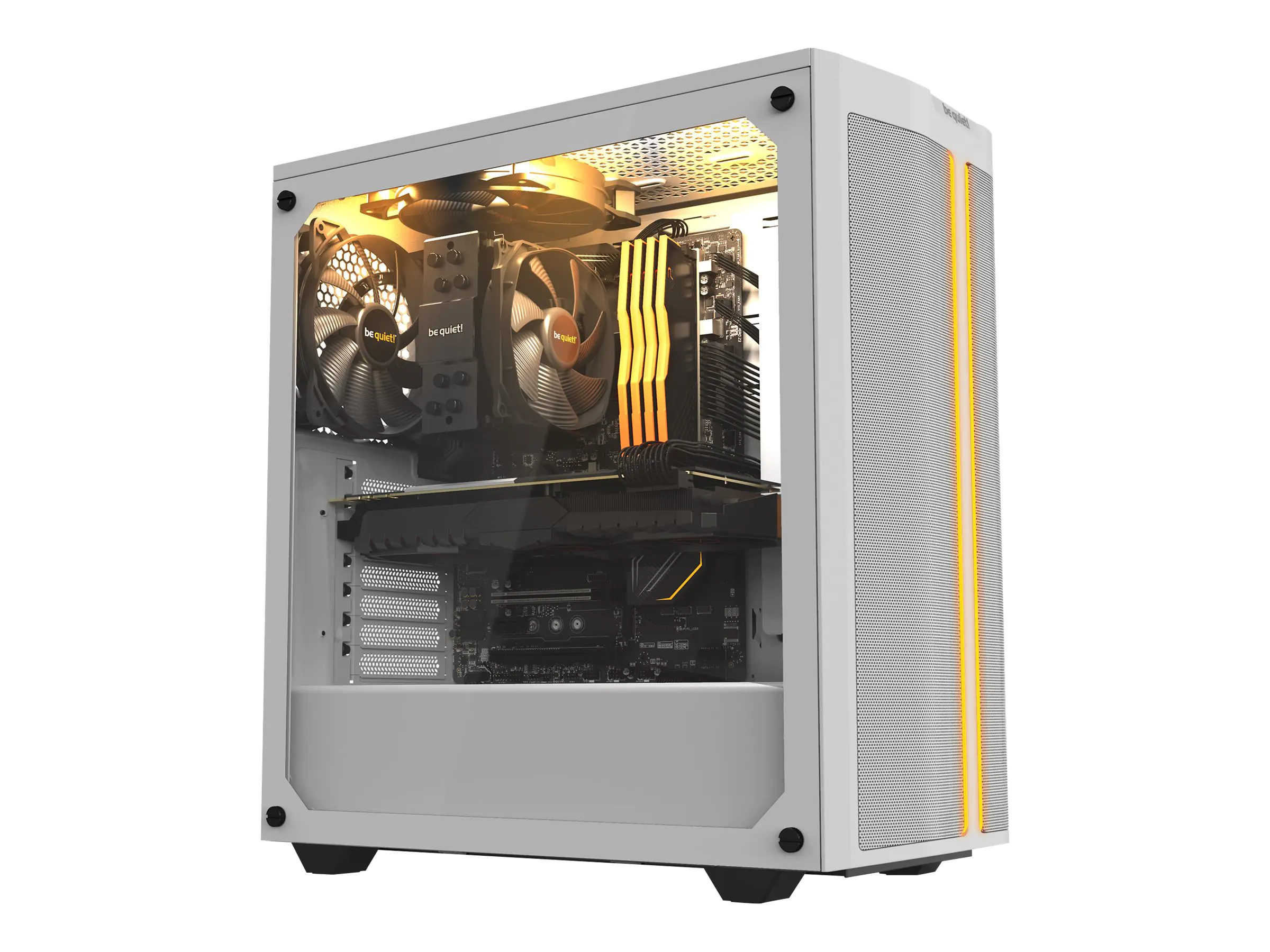 be quiet! Pure Base 500DX - Tower - ATX - Seitenteil mit Fenster (gehärtetes Glas) - keine Spannungsversorgung (ATX / PS/2) - weiß - USB/Audio