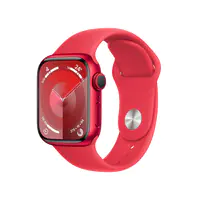 Apple Watch Series 9 (GPS + Cellular) - (PRODUCT) RED - 41 mm - Red Aluminium - intelligente Uhr mit Sportband - Flouroelastomer - rot - Bandgröße: M/L - 64 GB - Wi-Fi, Bluetooth, UWB, LTE - 4G - 32.1 g