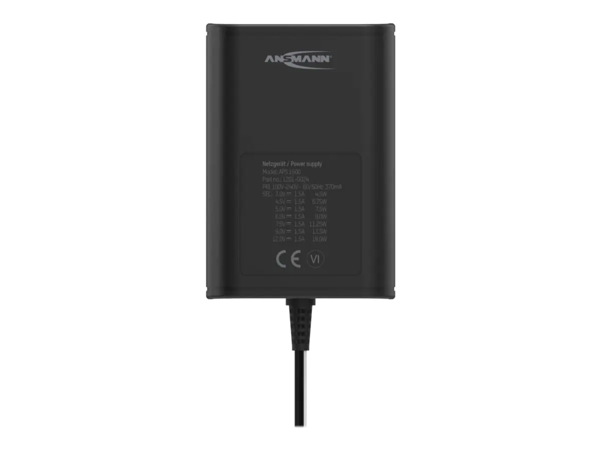 ANSMANN APS 1500 - Netzteil - Wechselstrom 100-240 V - 18 Watt - Schwarz ANSMANN APS 1500 - Netzteil - Wechselstrom 100-240 V - 18 Watt - Schwarz