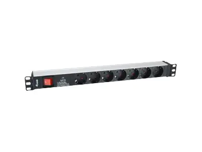 equip Pro - Stromverteilungseinheit (Rack - einbaufähig) - Wechselstrom 220-240 V - 3.5 kW - Ausgangsanschlüsse: 7 - 1U - 1.8 m Schnur - Deutschland
