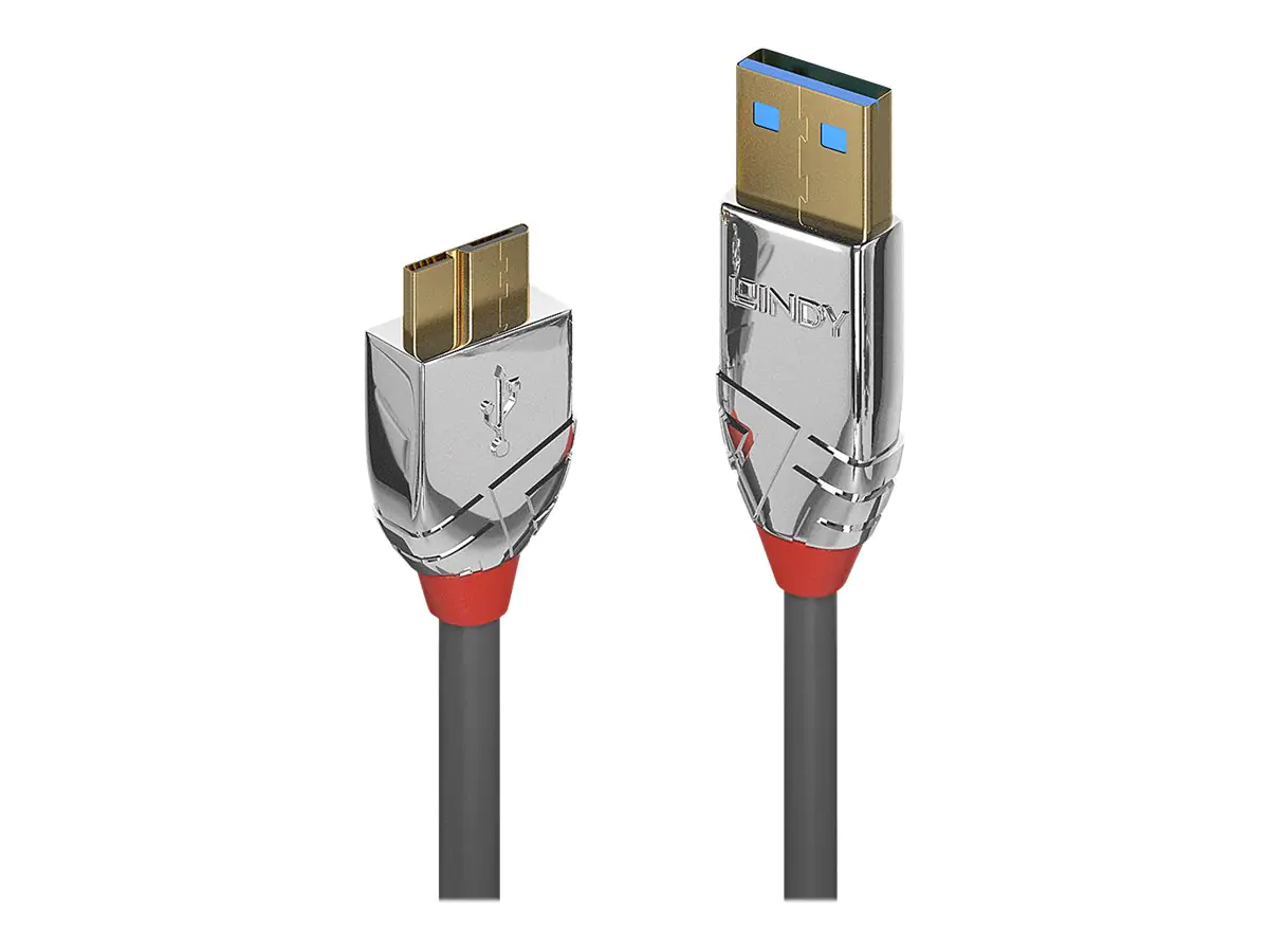 Lindy CROMO - USB-Kabel - USB Typ A (M) zu Micro-USB Typ B (M) - USB 3.0 - 3 m - rund - Grau