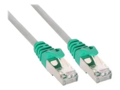 InLine - Crossover-Kabel - RJ-45 (M) zu RJ-45 (M) - 25 cm - SF/UTP - CAT 5e - geformt - Grau