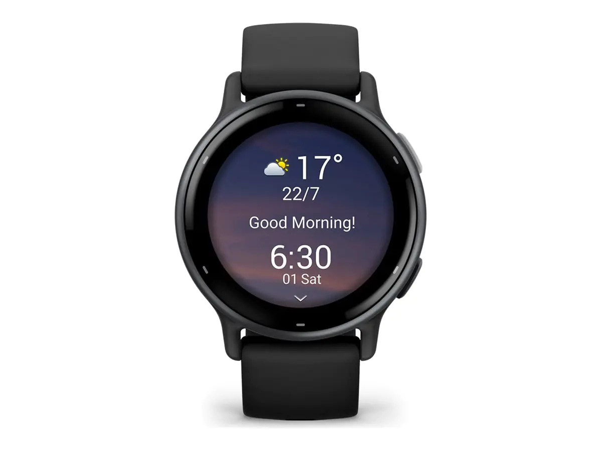 Garmin vívoactive 5 - Schwarz - intelligente Uhr mit Band - Silikon - Handgelenkgröße: 125-190 mm - Anzeige 3.04 cm (1.2") - 4 GB - Bluetooth, ANT+, Wi-Fi - 26 g