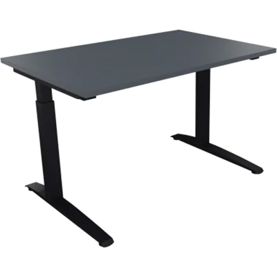 Schreibtisch Kufe Einzels. Quadrat B1200xT800xH650-850 an/Lavagrau Schreibtisch Kufe Einzels. Quadrat B1200xT800xH650-850 an/Lavagrau