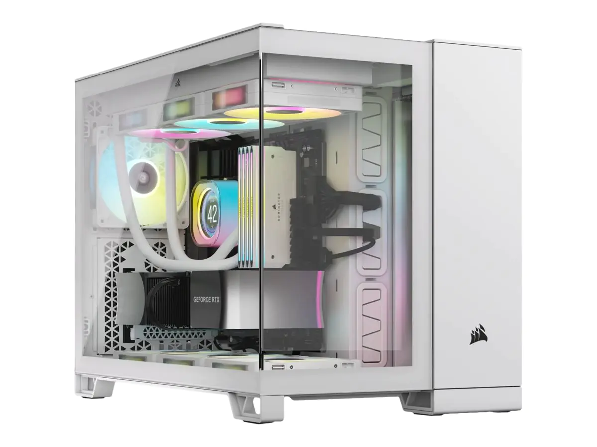 CORSAIR 2500X - Mid tower - micro ATX - Seitenteil mit Fenster (gehärtetes Glas) - keine Spannungsversorgung (ATX) - weiß - USB/Audio